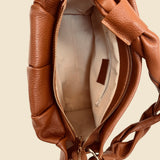 Livia - Italian Leather Large Shoulder Bag with Braided Shoulder Strap