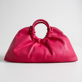 Desiraye - Faux Leather Double Hoop Top Handle Bag
